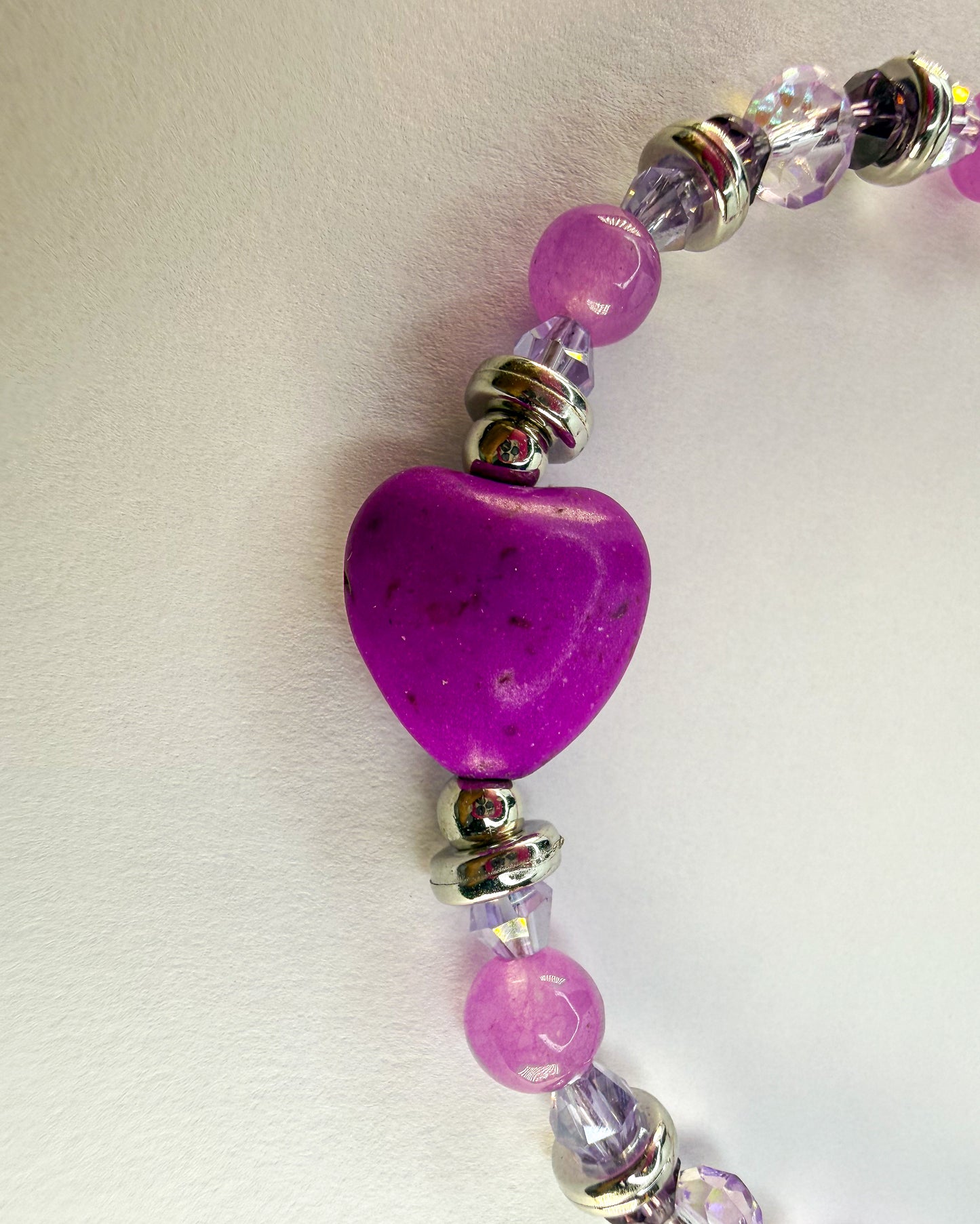 💜 Amethyst Jelly Heart Phone Chain