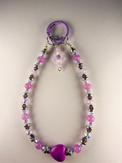 💜 Amethyst Jelly Heart Phone Chain