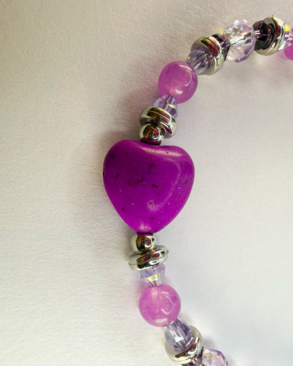 💜 Amethyst Jelly Heart Phone Chain