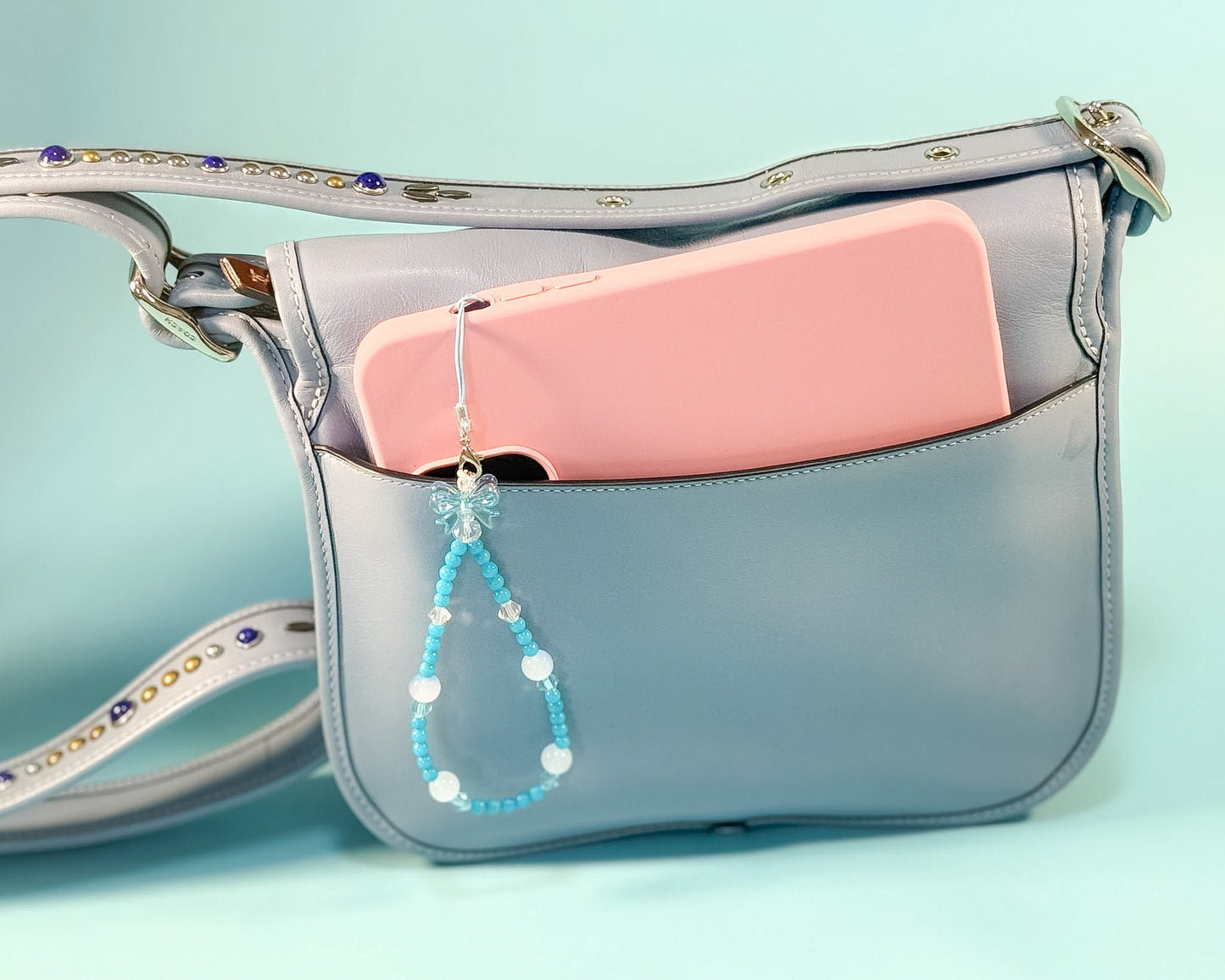 🩵 Cloudberry Glow Phone Charm