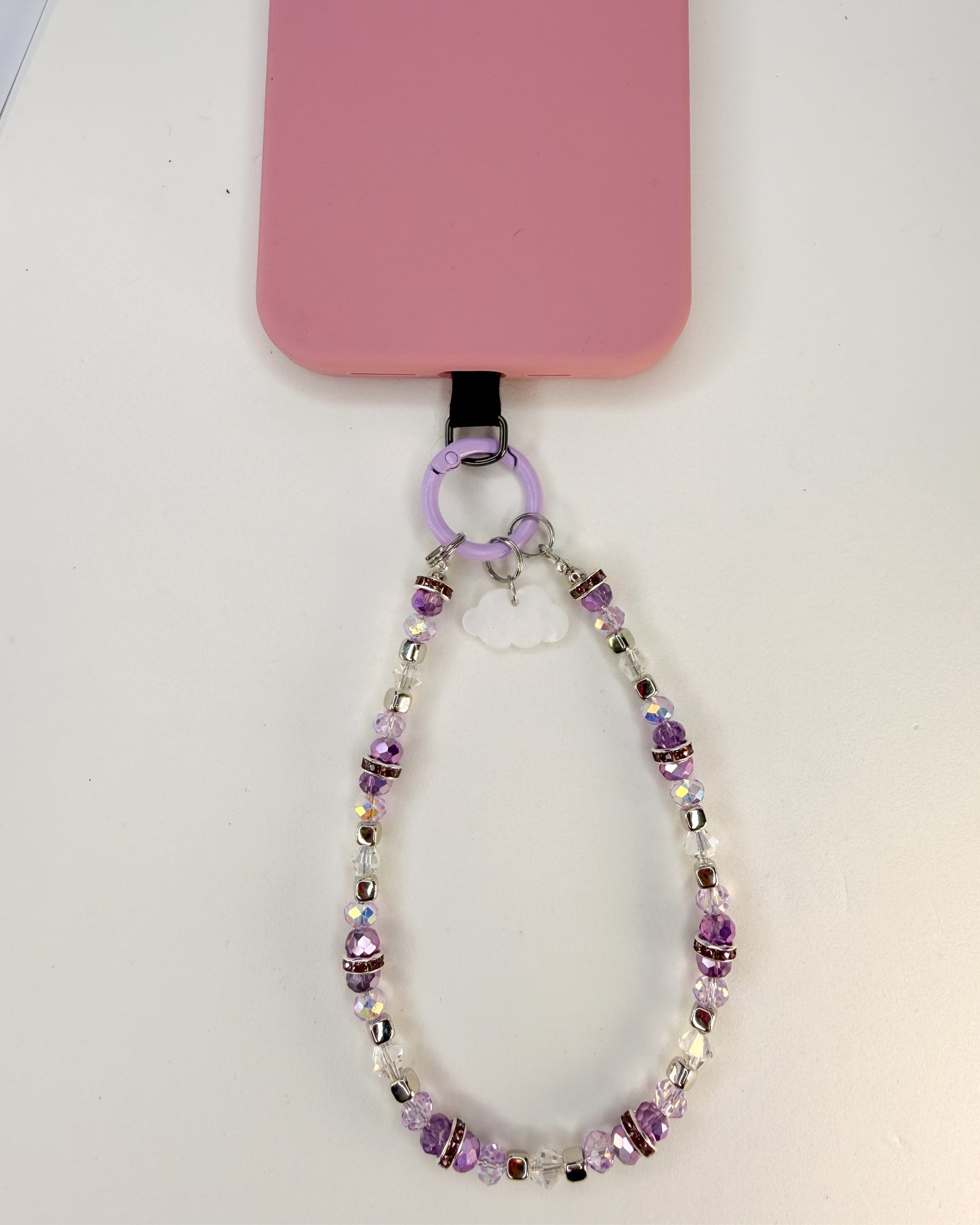 ☁️ Lavender Sugar Cloud Phone Chain