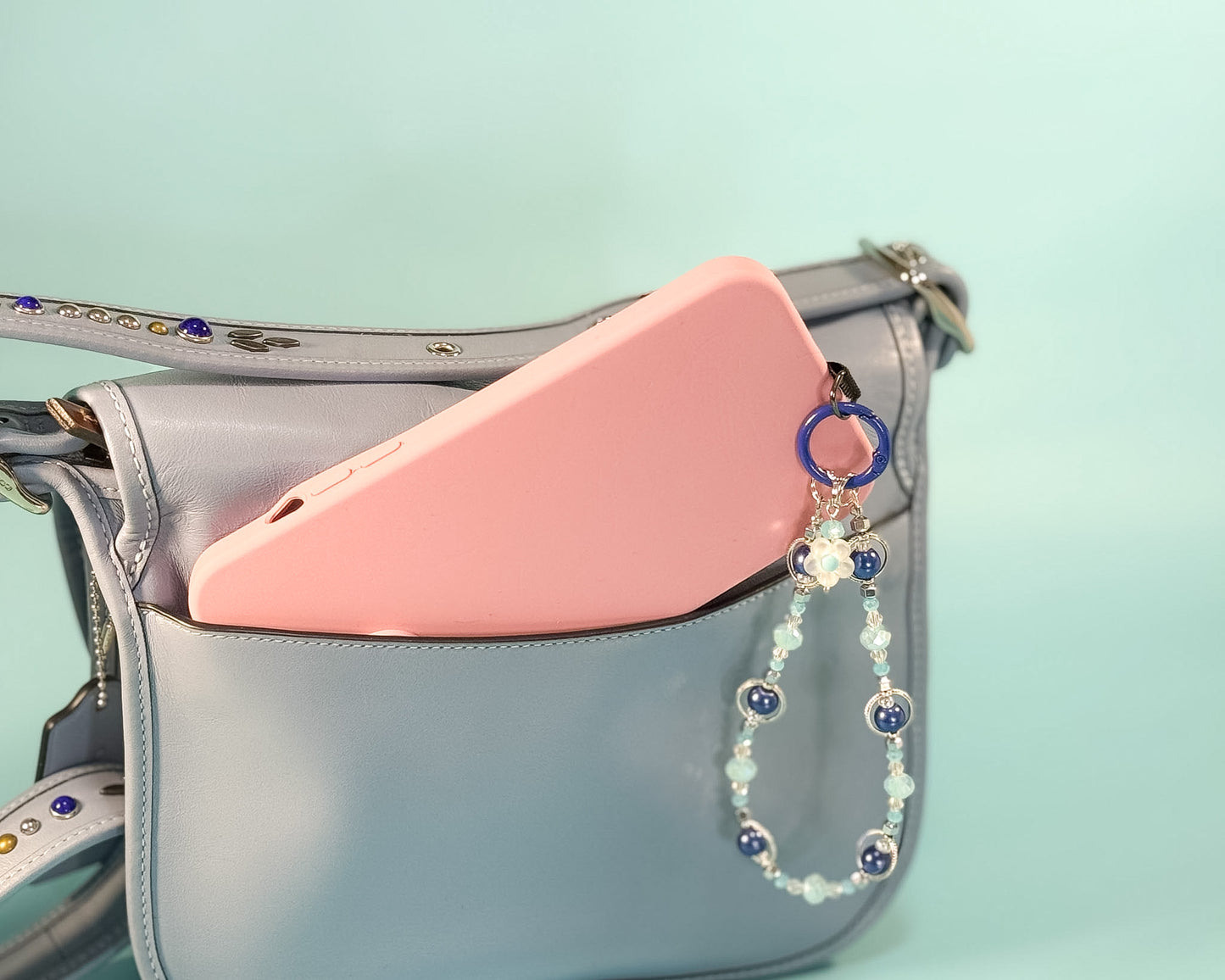 🌙 Midnight Berry Orbit Phone Chain