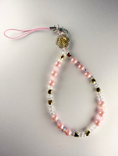 🍓 Pink Petal Kiss Phone Charm