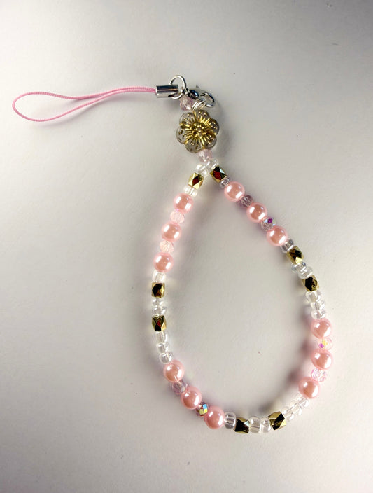 🍓 Pink Petal Kiss Phone Charm
